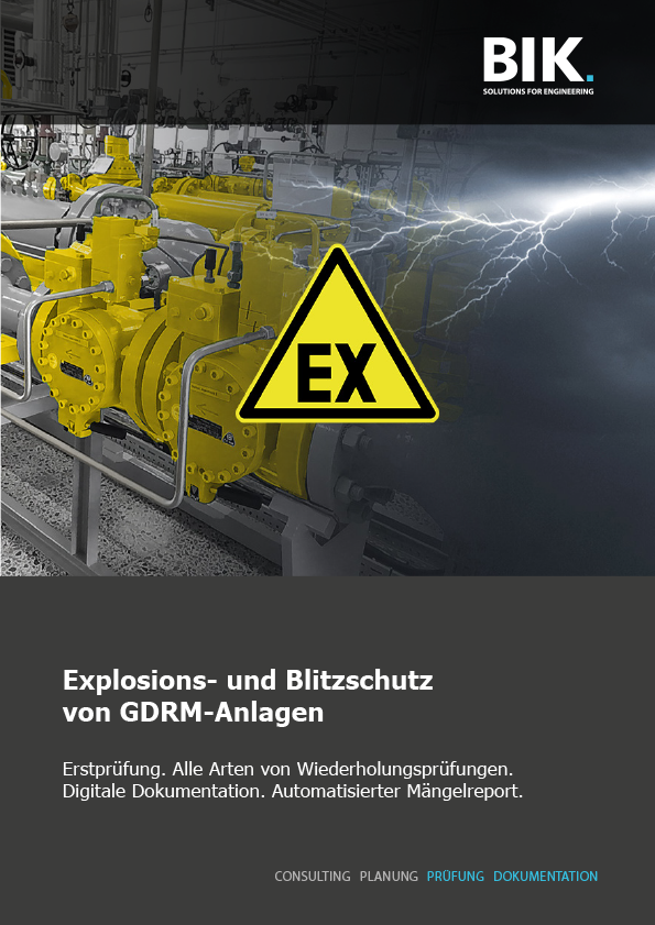 Download: BIK-Broschüre "Explosions- und Blitzschutz von GDRM-Anlagen" (PDF)