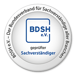 Zertifikat: BDSH-geprüfter Sachverständiger Zertifikat: BDSH-geprüfter Sachverständiger